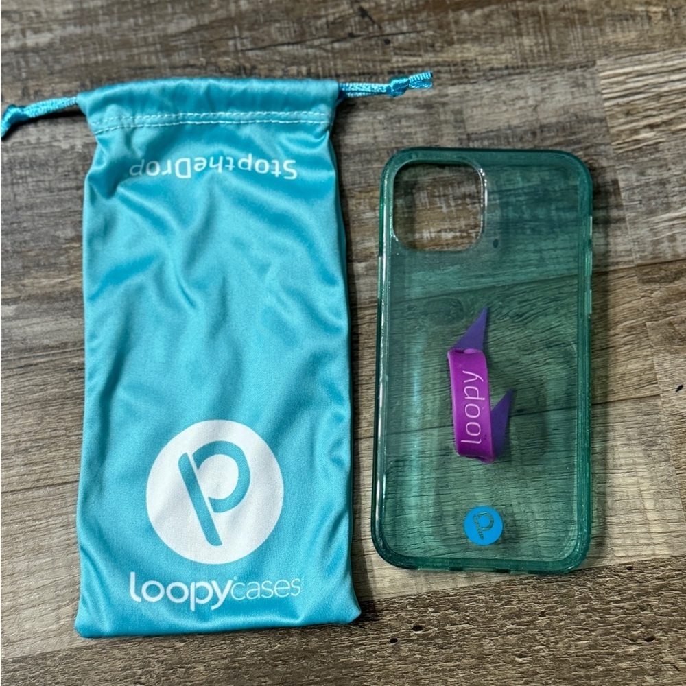 Neon blue transparent loopy case iPhone 12